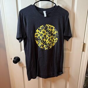 Bella Canvas Womens T Shirt Graphic Tee Baseball Softball Yellow Gray‎ Size M